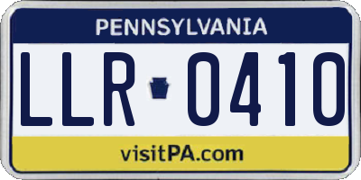 PA license plate LLR0410