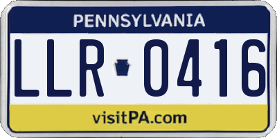 PA license plate LLR0416