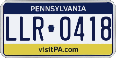 PA license plate LLR0418