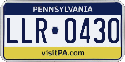 PA license plate LLR0430