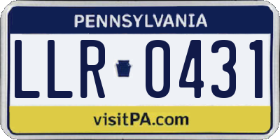 PA license plate LLR0431