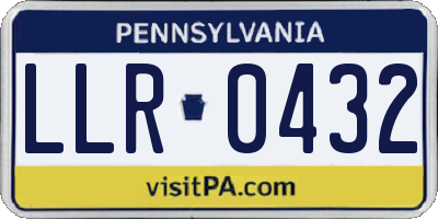 PA license plate LLR0432