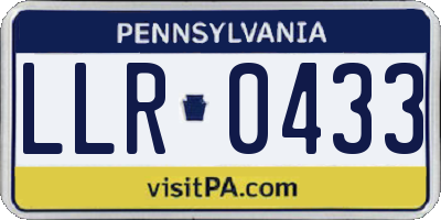 PA license plate LLR0433