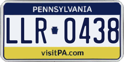 PA license plate LLR0438