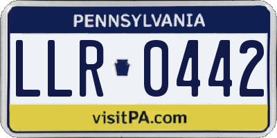 PA license plate LLR0442