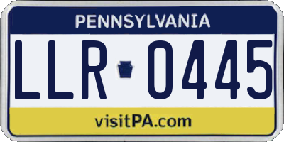 PA license plate LLR0445