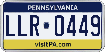 PA license plate LLR0449