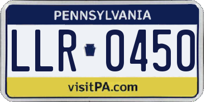 PA license plate LLR0450