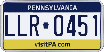 PA license plate LLR0451