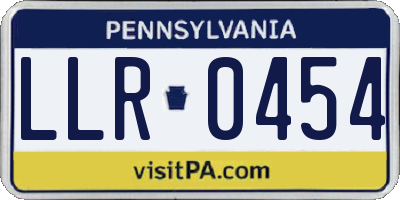 PA license plate LLR0454