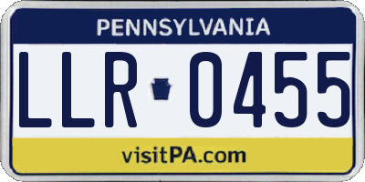 PA license plate LLR0455