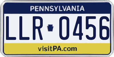 PA license plate LLR0456