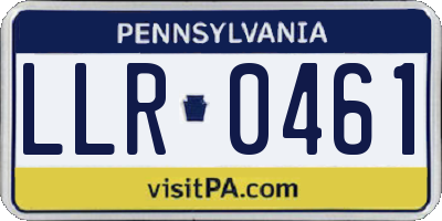 PA license plate LLR0461