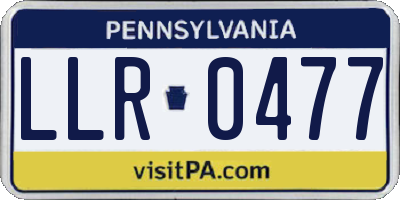 PA license plate LLR0477
