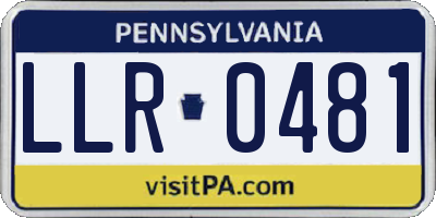 PA license plate LLR0481