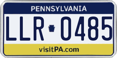 PA license plate LLR0485