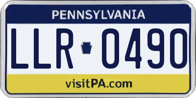PA license plate LLR0490