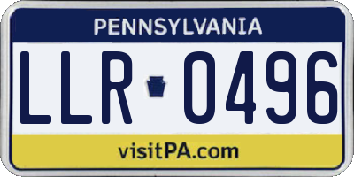 PA license plate LLR0496