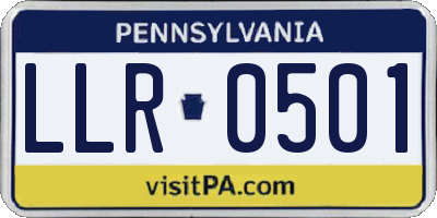 PA license plate LLR0501