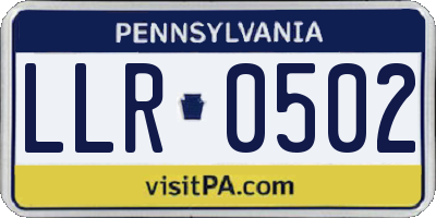 PA license plate LLR0502
