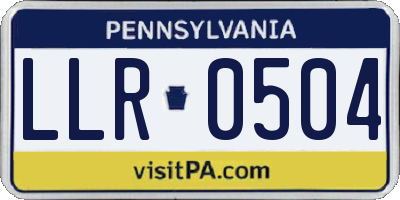 PA license plate LLR0504