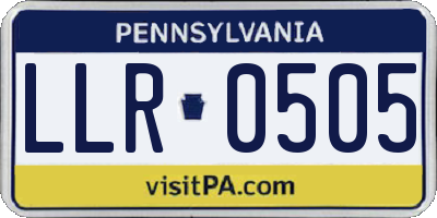PA license plate LLR0505