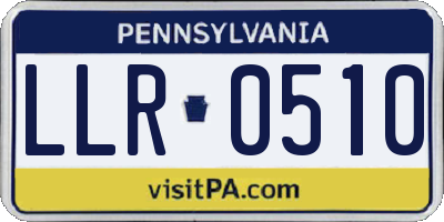 PA license plate LLR0510