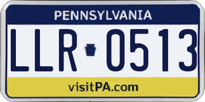 PA license plate LLR0513