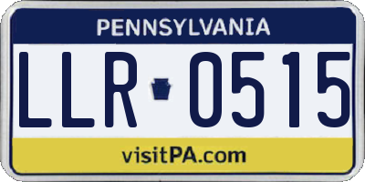 PA license plate LLR0515