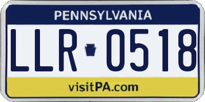 PA license plate LLR0518
