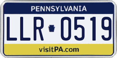 PA license plate LLR0519