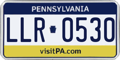 PA license plate LLR0530
