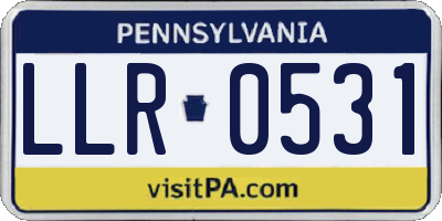 PA license plate LLR0531