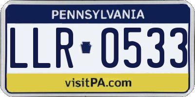 PA license plate LLR0533