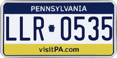 PA license plate LLR0535