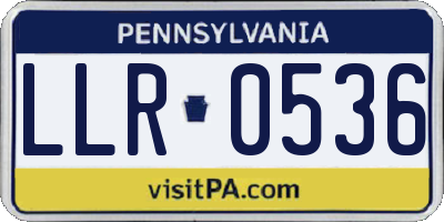 PA license plate LLR0536