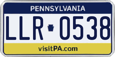 PA license plate LLR0538