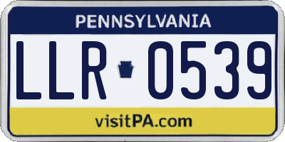 PA license plate LLR0539