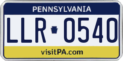 PA license plate LLR0540