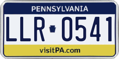 PA license plate LLR0541