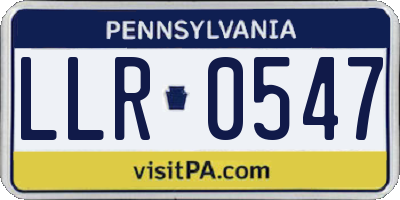 PA license plate LLR0547