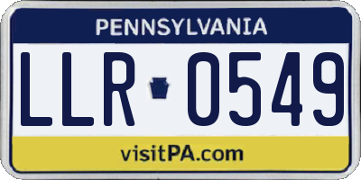 PA license plate LLR0549