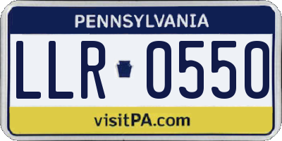 PA license plate LLR0550