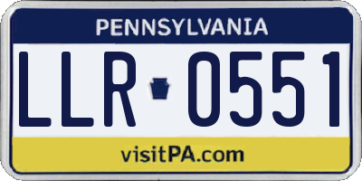 PA license plate LLR0551