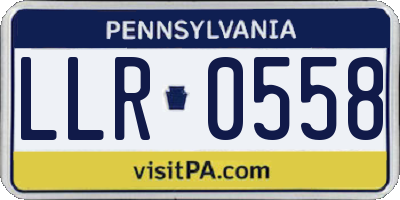 PA license plate LLR0558
