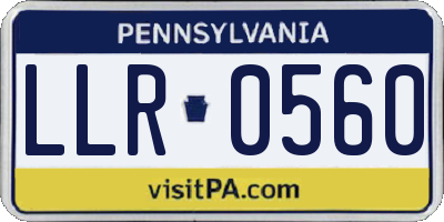 PA license plate LLR0560