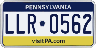 PA license plate LLR0562