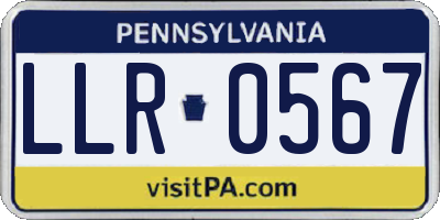 PA license plate LLR0567