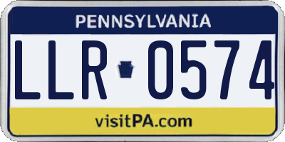 PA license plate LLR0574