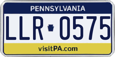 PA license plate LLR0575